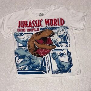 Jurassic park Dino Rivals puff t-Rex front back short sleeve tee size 6